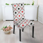 Poker Playing Card Suits Pattern Print Dining Chair Slipcover