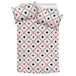 Poker Playing Card Suits Pattern Print Duvet Cover Bedding Set