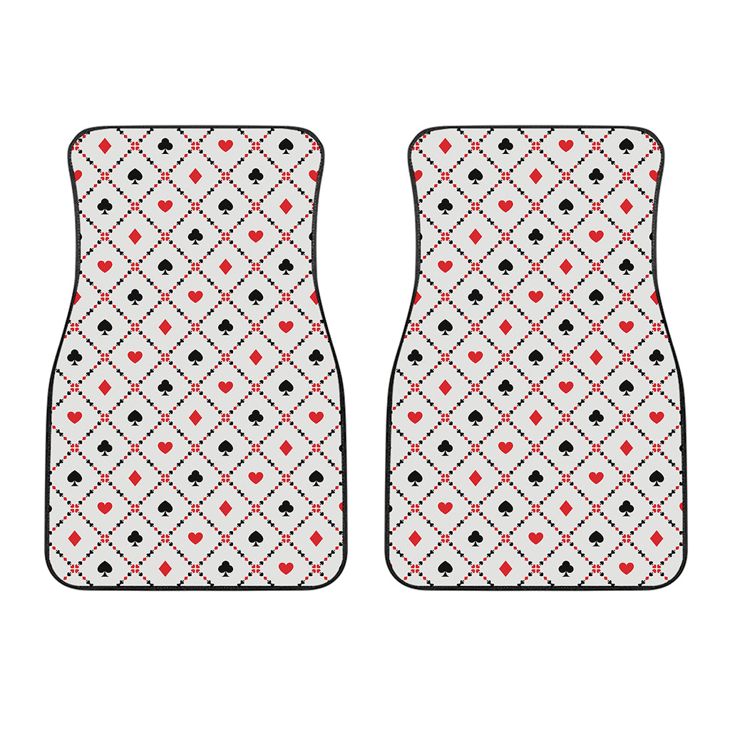 Poker Playing Card Suits Pattern Print Front Car Floor Mats