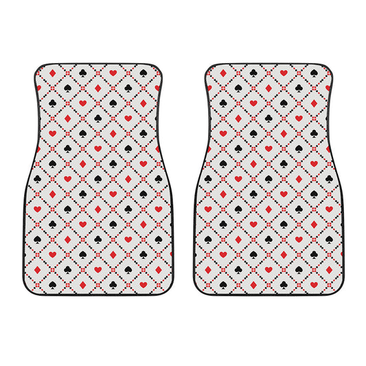Poker Playing Card Suits Pattern Print Front Car Floor Mats