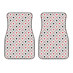 Poker Playing Card Suits Pattern Print Front Car Floor Mats