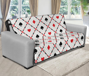 Poker Playing Card Suits Pattern Print Futon Protector