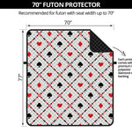 Poker Playing Card Suits Pattern Print Futon Protector