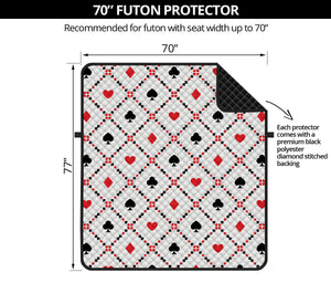 Poker Playing Card Suits Pattern Print Futon Protector