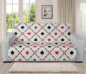 Poker Playing Card Suits Pattern Print Futon Protector