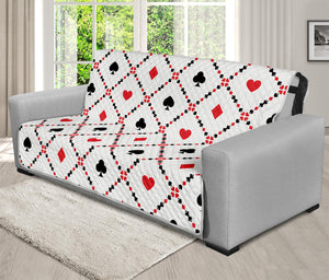 Poker Playing Card Suits Pattern Print Futon Protector