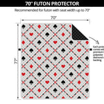 Poker Playing Card Suits Pattern Print Futon Protector