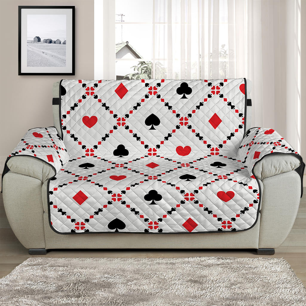 Poker Playing Card Suits Pattern Print Half Sofa Protector