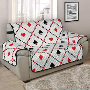 Poker Playing Card Suits Pattern Print Half Sofa Protector