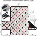 Poker Playing Card Suits Pattern Print Half Sofa Protector