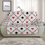 Poker Playing Card Suits Pattern Print Half Sofa Protector