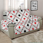 Poker Playing Card Suits Pattern Print Half Sofa Protector