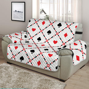 Poker Playing Card Suits Pattern Print Half Sofa Protector