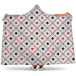 Poker Playing Card Suits Pattern Print Hooded Blanket