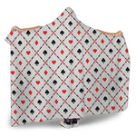 Poker Playing Card Suits Pattern Print Hooded Blanket