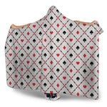 Poker Playing Card Suits Pattern Print Hooded Blanket