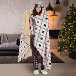 Poker Playing Card Suits Pattern Print Hooded Blanket