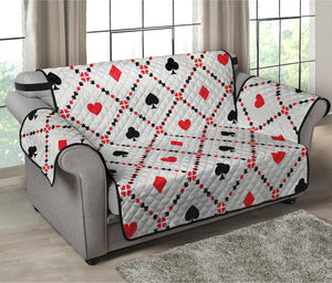 Poker Playing Card Suits Pattern Print Loveseat Protector