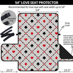 Poker Playing Card Suits Pattern Print Loveseat Protector