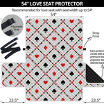 Poker Playing Card Suits Pattern Print Loveseat Protector