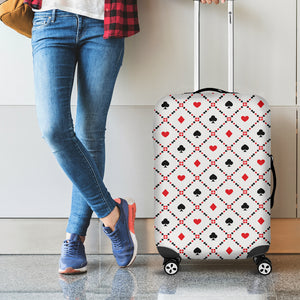 Poker Playing Card Suits Pattern Print Luggage Cover