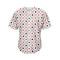 Poker Playing Card Suits Pattern Print Men's Baseball Jersey