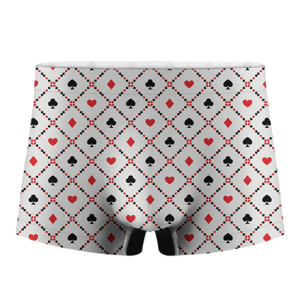 Poker Playing Card Suits Pattern Print Men's Boxer Briefs