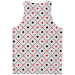 Poker Playing Card Suits Pattern Print Men's Tank Top