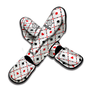 Poker Playing Card Suits Pattern Print Muay Thai Shin Guard