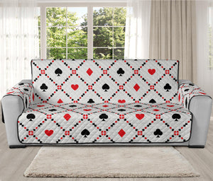 Poker Playing Card Suits Pattern Print Oversized Sofa Protector