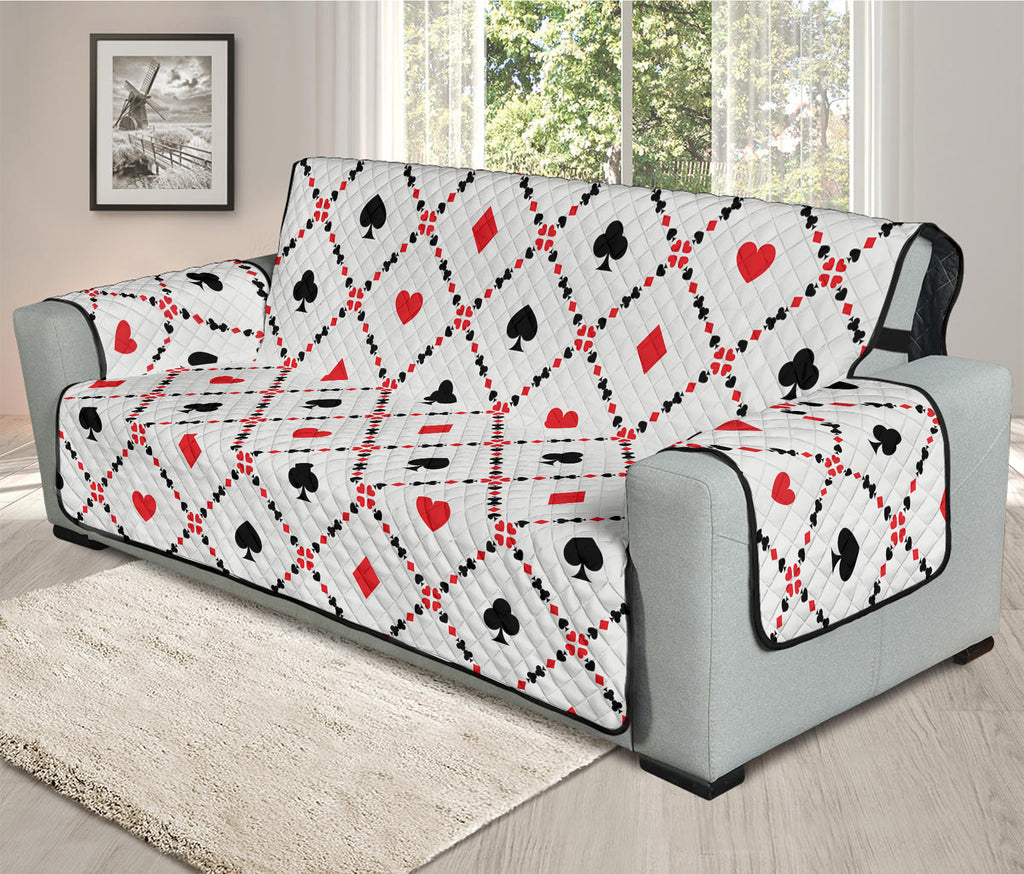 Poker Playing Card Suits Pattern Print Oversized Sofa Protector