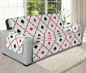 Poker Playing Card Suits Pattern Print Oversized Sofa Protector