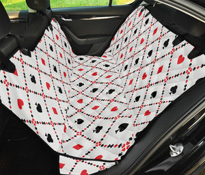 Poker Playing Card Suits Pattern Print Pet Car Back Seat Cover