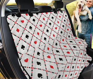 Poker Playing Card Suits Pattern Print Pet Car Back Seat Cover