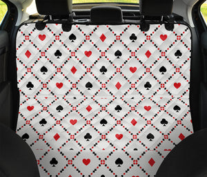 Poker Playing Card Suits Pattern Print Pet Car Back Seat Cover