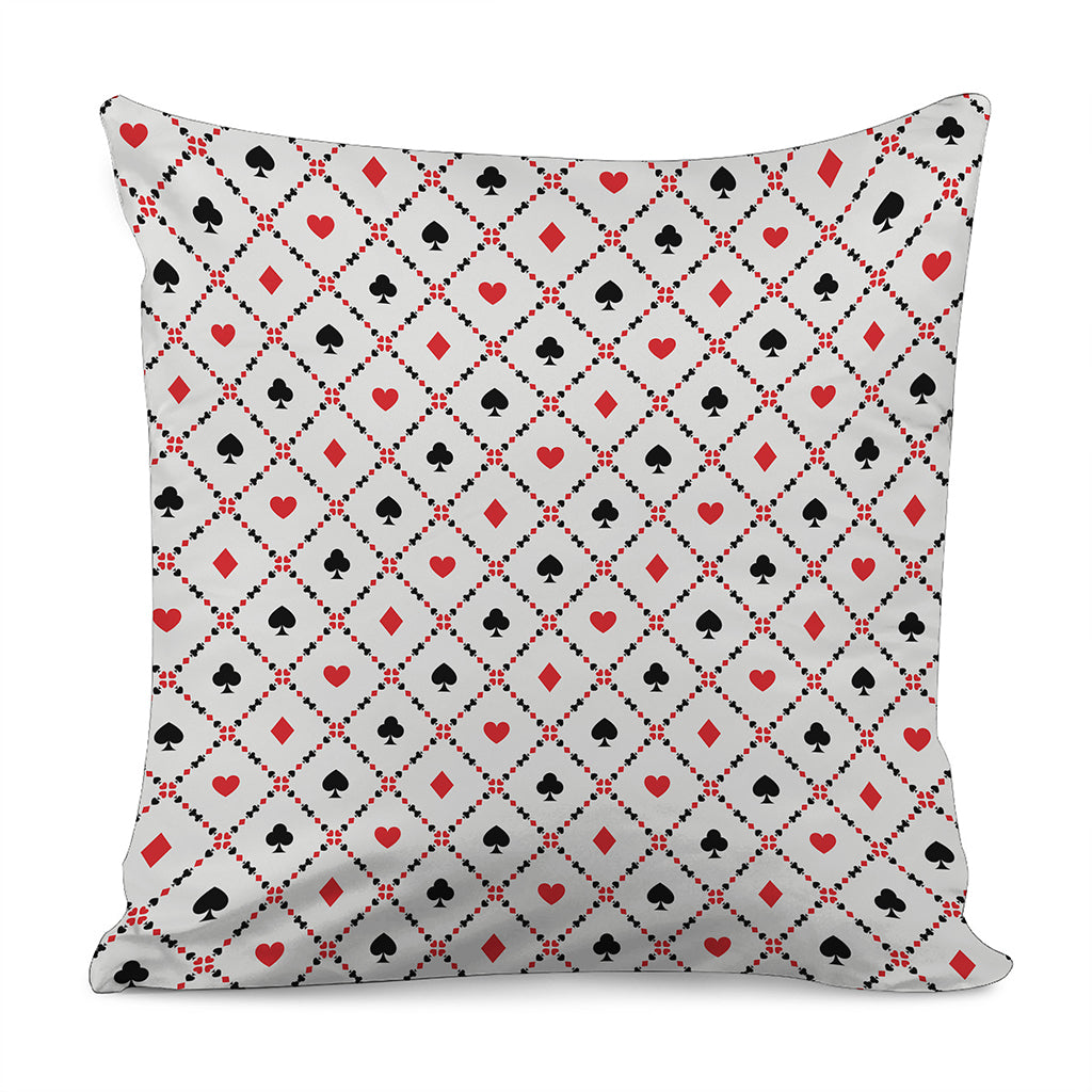 Poker Playing Card Suits Pattern Print Pillow Cover