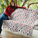 Poker Playing Card Suits Pattern Print Quilt