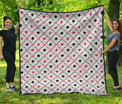 Poker Playing Card Suits Pattern Print Quilt