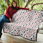 Poker Playing Card Suits Pattern Print Quilt