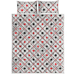 Poker Playing Card Suits Pattern Print Quilt Bed Set