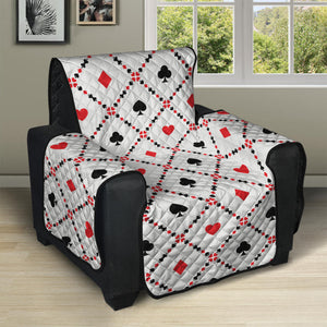 Poker Playing Card Suits Pattern Print Recliner Protector