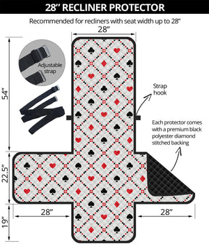 Poker Playing Card Suits Pattern Print Recliner Protector