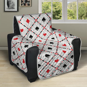 Poker Playing Card Suits Pattern Print Recliner Protector