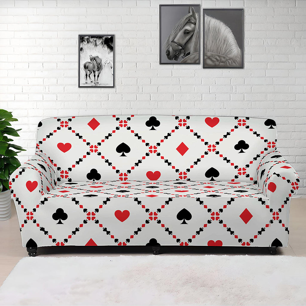 Poker Playing Card Suits Pattern Print Sofa Cover