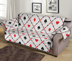 Poker Playing Card Suits Pattern Print Sofa Protector