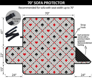 Poker Playing Card Suits Pattern Print Sofa Protector