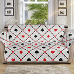 Poker Playing Card Suits Pattern Print Sofa Protector