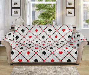 Poker Playing Card Suits Pattern Print Sofa Protector