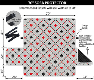 Poker Playing Card Suits Pattern Print Sofa Protector