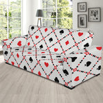 Poker Playing Card Suits Pattern Print Sofa Slipcover